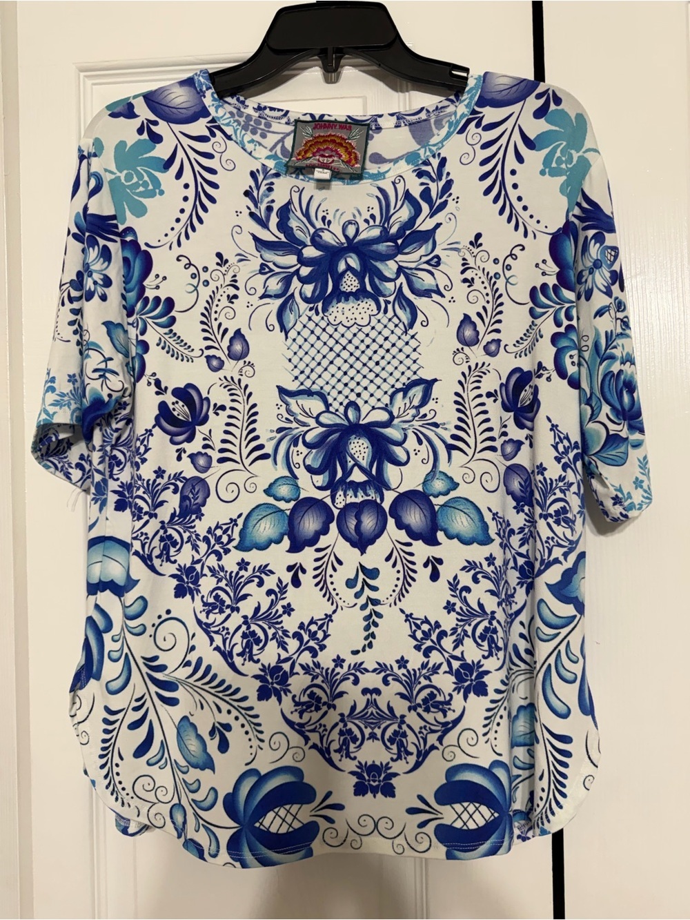 Johnny Was The Janie Favorite oversized Tee blue and white size S